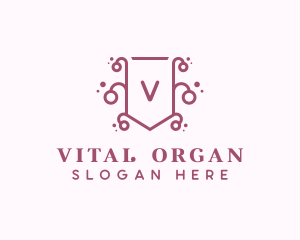 Botanical Floral Shield logo design