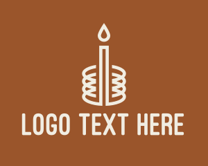 White - Home Decor Candle logo design