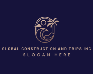 Palm Tree - Beach Wave Resort logo design