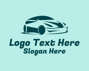 Green Sports Car  Logo