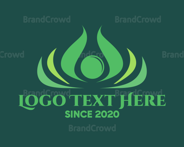 Green Yoga Flower Logo