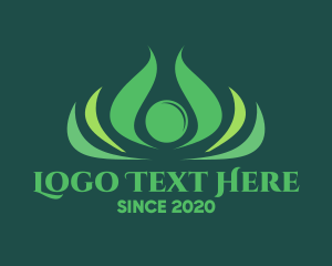 Ecology - Green Yoga Flower logo design