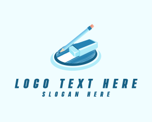 Eraser - Pencil Sketch Eraser logo design