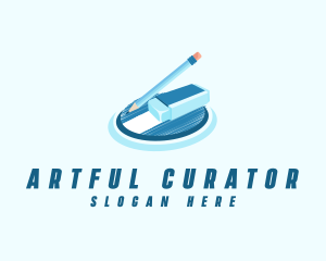 Pencil Sketch Eraser logo design