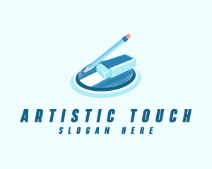 Pencil Sketch Eraser logo design