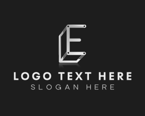 Metallic - Industrial Welding Structure Letter E logo design