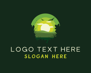 Negative Space - Green Field Nature logo design