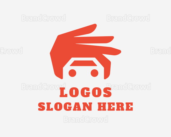 Hand Car Vehicle Logo