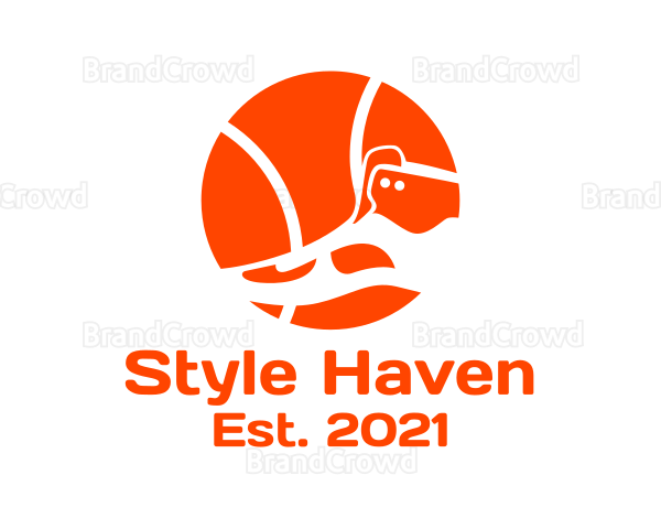 Orange Basketball Sneakers Logo