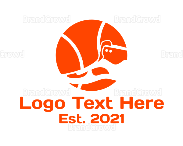 Orange Basketball Sneakers Logo