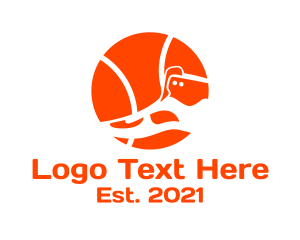 Shoe - Orange Basketball Sneakers logo design