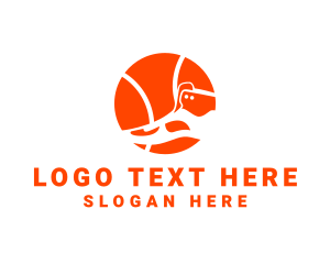 Sports Equipment - Orange Basketball Sneakers logo design