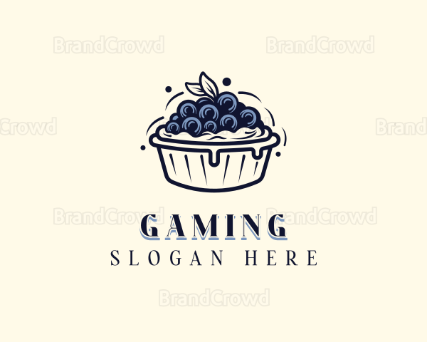 Blueberry Pie Dessert Logo
