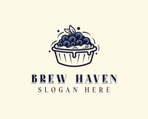 Blueberry Pie Dessert logo design