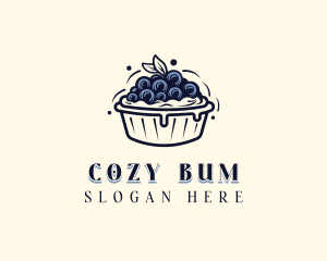 Blueberry Pie Dessert logo design