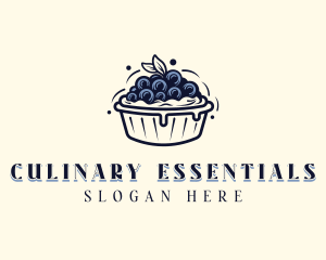 Blueberry Pie Dessert logo design