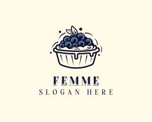 Blueberry Pie Dessert logo design