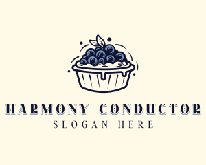 Blueberry Pie Dessert logo design