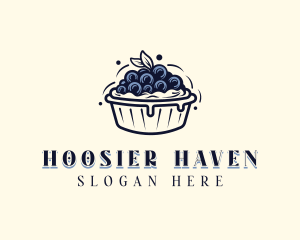 Blueberry Pie Dessert logo design