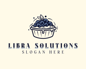 Blueberry Pie Dessert logo design