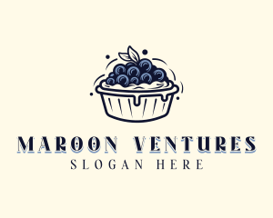 Blueberry Pie Dessert logo design