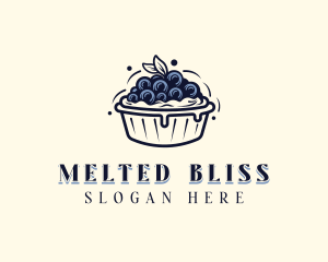 Blueberry Pie Dessert logo design