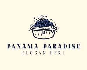 Blueberry Pie Dessert logo design