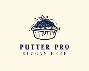 Blueberry Pie Dessert logo design