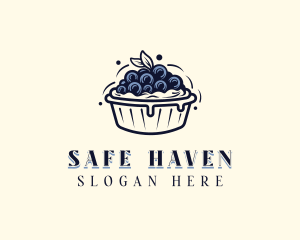 Blueberry Pie Dessert logo design