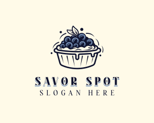 Blueberry Pie Dessert logo design