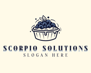 Blueberry Pie Dessert logo design