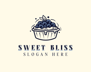 Blueberry Pie Dessert logo design