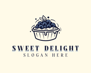 Blueberry Pie Dessert logo design