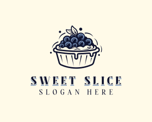 Pie - Blueberry Pie Dessert logo design
