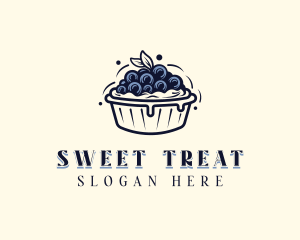 Blueberry Pie Dessert logo design