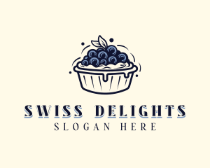 Blueberry Pie Dessert logo design