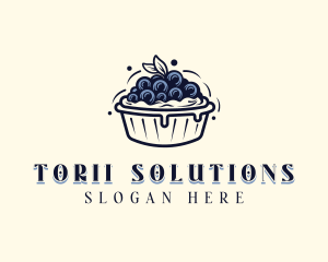 Blueberry Pie Dessert logo design