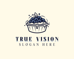 Blueberry Pie Dessert logo design