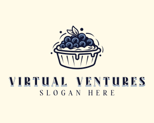 Blueberry Pie Dessert logo design