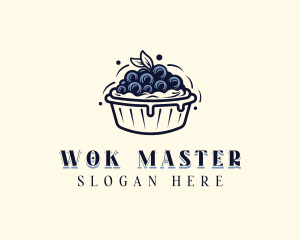 Blueberry Pie Dessert logo design