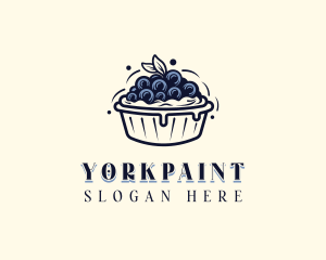 Blueberry Pie Dessert logo design