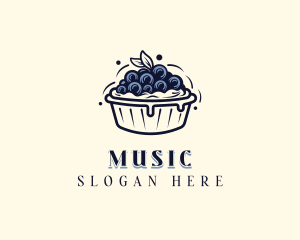 Blueberry Pie Dessert logo design