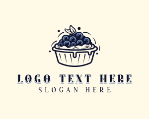 Blueberry Pie Dessert Logo