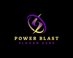 Electric Thunderbolt Power logo design