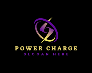 Electric Thunderbolt Power logo design