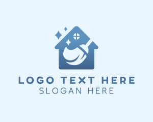 Deep Clean - House Sparkle Sweeping logo design