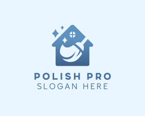 Polish - House Sparkle Sweeping logo design