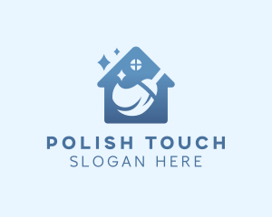 Polish - House Sparkle Sweeping logo design