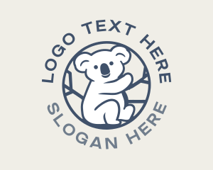 Tree - Koala Bear Circle logo design