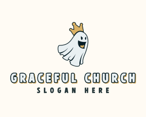 Crown Ghost Spooky Logo